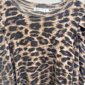 CLOTH  by Design Leopard Print Long Sleeve Top - Brown & Black & Purple